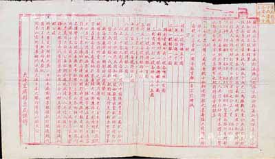 清代晚期·大連宏濟彩票局“章程通告”一張，內印條例及獎額，少見品，近八成新