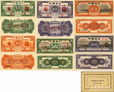 民國十年（1921年）大中銀行壹角、貳角...