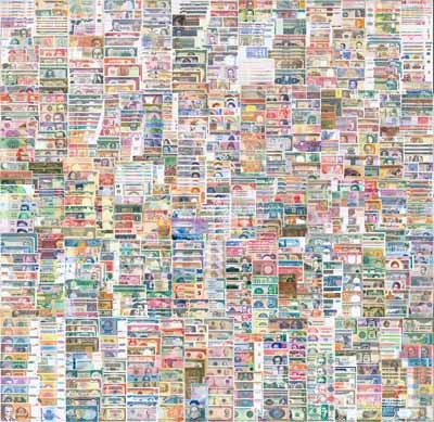 1896至2010年之間《外國紙幣藏品集》一部共1680余種不同，涉及約160個不同國家和地區所發行，內含德國、法國、奧地利、英國、匈牙利、希臘、冰島、意大利、波蘭、保加利亞、白俄羅斯、拉脫維亞、立陶宛、烏克蘭、阿爾巴尼亞、克羅地亞、愛沙尼亞、羅馬尼亞、波黑、南斯拉夫、塞爾維亞、斯洛文尼亞、馬其頓、捷克斯洛伐克、俄羅斯、津巴布韋、安哥拉、埃及、布隆迪、利比亞、索馬里、加納、剛果