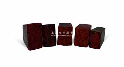清末民國時期傳統商號或錢莊之木質“財神”印章共5枚不同，分別為“福順奎記”、“福興永記”、“利聚和”、“仁義和記”和“義和”；朱維成先生藏品，保存甚佳，敬請預覽