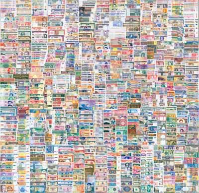 1896至2010年之間《外國(guó)紙幣藏品集》一部共1600余種不同，涉及約160個(gè)不同國(guó)家和地區(qū)所發(fā)行，內(nèi)含德國(guó)、法國(guó)、奧地利、英國(guó)、匈牙利、希臘、冰島、意大利、波蘭、保加利亞、白俄羅斯、拉脫維亞、立陶宛、烏克蘭、阿爾巴尼亞、克羅地亞、愛(ài)沙尼亞、羅馬尼亞、波黑、南斯拉夫、塞爾維亞、斯洛文尼亞、馬其頓、捷克斯洛伐克、俄羅斯、津巴布韋、安哥拉、埃及、布隆迪、利比亞、索馬里、加納、剛果