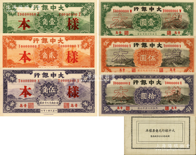 財政部北平印刷局制《大中銀行元角票樣本》...