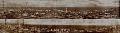 1933至1934年《Panorama of the Century of Progress Exposition Chicago lLL. 1933》(芝加哥世博會全景)和《The Century of Progress, Chicago ILL. 1934》(一個世紀的進步，即世博會全景)長卷式歷史老照片共2張不同，當年均由H.科斯(H. Koss)拍攝并擁有版權，尺寸分別