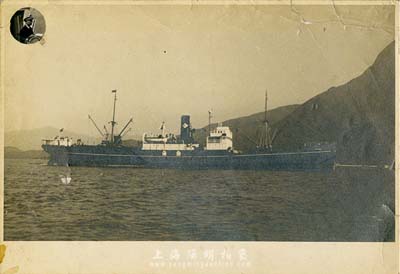 早期“渤海”號輪船歷史老照片1張，保存甚佳，敬請預覽