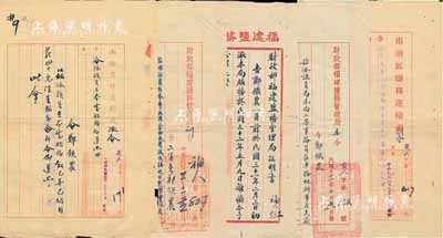 民國時期鹽務史料共5件，詳分：1942-43年“財政部福建鹽務管理局”委令、訓令、證明書各1件，1945年“兩浙區鹽務運輸處”訓令、派令各1件，均由鄭鐵農氏所持有；保存甚佳，敬請預覽