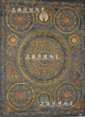 清代“萬佛圖”唐卡一件，尺寸520×680mm，形制美觀，且描金繪制栩栩如生；源于海外回流，保存甚佳，敬請預覽