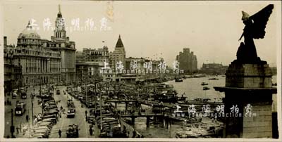 民國時期“上海黃浦灘全景”歷史老照片1張，尺寸121×61mm，海外回流，保存甚佳，敬請預覽