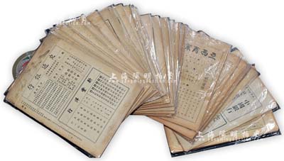 1934至1949年《銀行週報》26冊不同、《財政評論》1冊，合計共有27冊，內中文章涉及證券交易所研究、公債股票、銀行金融、財政幣制等諸多領域，乃研究民國金融經濟及銀行業動態之寶貴資料；保存尚佳，敬請預覽和重視