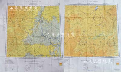 抗戰時期飛虎隊東亞系列飛行地圖1張，上印偽滿洲國、內蒙古、察哈爾等線路圖，絲綢質雙面印刷；源于美國回流，保存極佳，敬請預覽