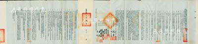 民國二十二年（1933年）中國、交通、金城、鹽業、中南、大陸、新華等七銀行與平綏鐵路管理局，雙方為整理平綏鐵路積欠內國各銀行借款本息所訂立之“合約”一份，其上詳列平綏鐵路向七家銀行償還積欠之具體細節等情，且有附件規定各項借款歸還路局之擔保品、及借款以外應歸還路局之擔保品（是項多為綏包公債）等，由平綏鐵路管理局局長沈昌等與七家銀行經理共同親筆簽名訂立，鈐有“鐵道部平綏鐵路管理局關