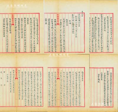 宣統元年（1909年）兩廣總督兼管廣東巡撫事張人駿之“奏折”、致“度支部咨文”底稿一通共6頁，內中涉及兩廣鹽運使鹽厘入款、鹽課引餉等詳情，乃屬研究清代鹽政、鹽稅之歷史文獻；此底稿繕寫于“督辦鹽政處”專用箋上，墨字俊秀，保存甚佳，敬請預覽