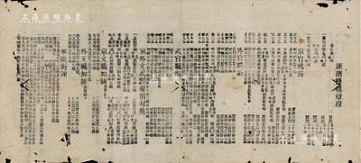 清末“賑捐簡明章程”1張，內中詳列各類貢生、監生、京官職銜、外官職銜、武官職銜、封典、加級等各種官銜之價目表，誠屬清代賣官制度之一大匯總，極具史料研究價值，保存尚佳，敬請預覽