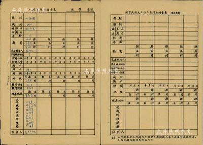 抗戰時期山東“八路軍烈士調查表”4張，其上共填寫北海獨立團一營犧牲戰士共8名，及籍貫、入伍時間、生平戰績及獎勵等信息；“地方政府及工作人員烈士調查表”3張，未填用；保存甚佳，敬請預覽