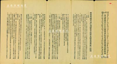 民國二十二年（1933年）“云南救國會發行救國獎券推銷及開籤發獎施行細則”1份，內中詳列推銷、開籤、發獎、收解、結賬、附則等內容；此種抗戰救國之彩票史料，頗為難得，八成新