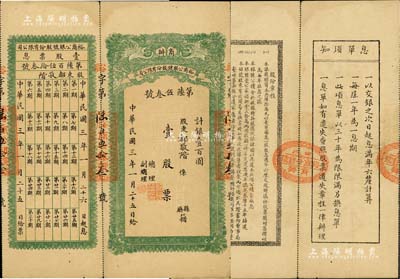 民國三年（1914年）商辦裕商公銀號股份有限公司股票，壹股票計銀壹百圓，上印雙龍戲珠圖，背印股份章程，且附帶有息票；四川老股票之大珍品，亦屬首度公諸于陽明拍賣，八成新