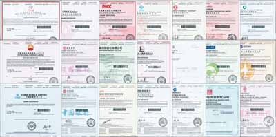 2018年世界500強排名的中國公司股票共21種不同，內含：中國石化(第3名)、中國石油(第4名)、中國工商銀行(第22名)、中國建筑(第24名)、中國建設銀行(第28名)、中國農業銀行(第38名)、中國平安保險(第39名)、中國銀行(第42名)、中國移動(第47名)、中國人壽(第51名)、中國鐵建(第58名)、東風汽車集團(第68名)、中國交通建設(第103名)、中國人民保險