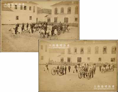 清代1870年“上海跑馬廳場景”歷史老照片共2張不同，乃屬迄今發(fā)現(xiàn)最早的老上海跑馬廳之歷史影像，背面書有英文記錄；源于海外回流，罕見且保存甚佳，敬請預覽