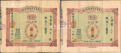 民國拾捌年（1929年）大生產業股份有限公司股票共2枚不同，分別為伍股計銀伍佰元、拾股計銀壹仟元，背印公司章程，票上董事長洪曉春乃廈門商界泰斗，歷任廈門商務總會總理、市政會會長等職，熱心慈善、服務桑梓，被邑人尊稱為“曉春伯”；福建廈門老股票之罕見品，八至八五成新