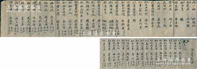 1924年山西票號業《甲子夏旅記名錄》一摺，內中記錄有寧夏、祁縣、太谷、平遙、天津等各埠之著名票號“大德通”、“三晉源”、“大德恒”、“百川匯”、“大盛川”及“晉勝銀行”、“山西銀行”、“華比銀行”、“裕華銀行”等約50家票號、銀行和商號之名稱，及各主事人姓名、籍貫等情，全摺均系毛筆書寫，文字俊秀，內涵豐富，亦適用于展覽和館藏；保存甚佳，敬請預覽