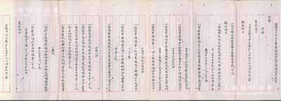 民國初年北洋政府陸軍部“六月二十三日軍需局收發款目開具清單”呈文一份，內中詳列陸軍總長段祺瑞、甘肅都督張廣建及李厚基、馮國璋、陸榮廷、吳炳湘、姜桂題等諸多將領之購買砲彈槍支、軍餉、剿匪、陣亡治喪費、兵士賞洋、偵探費等各種費用明細，尤其更提到著名山西票號“蔚豐厚”領款電匯事宜等（山西票號代理政府匯款之歷史實證），內容極其精彩；保存甚佳，敬請預覽