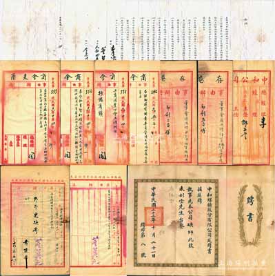 民國時期磁縣中和煤礦公司檔案卷宗等共11份不同，詳分：①1925年“照抄1918年中和公司與張紫垣訂立合同”備存卷；②1927年“董事會決議修訂公司職員、工役撫恤章程”、“董事會決議修正公司辦事規(guī)則”存卷各1份；③1929年北平總商會來函卷宗4件，分別事為“組織國貨調(diào)查委員會”、“工商同業(yè)公會法條例”、“奉令知查智利硝洋貨進口之危險性”、“河北貧民工廠籌備主任李廷玉宣言、關于貧