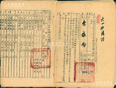 國民政府“青年軍”文獻共2件，詳分：1948年青年軍第206師司令部“訓(xùn)令”1份，附帶干訓(xùn)總隊組織系統(tǒng)表、編制表、調(diào)用干部名冊各1份；1949年陸軍第80軍第206師司令部“訓(xùn)令”1份，其上開列35位軍官之調(diào)派詳情，由師長邱希賀簽署；保存甚佳，敬請預(yù)覽