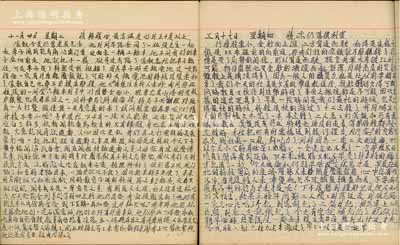 1948至1949年間上海證券交易所員工之私人日記1冊，其書寫內(nèi)容厚達150余頁，涉及交易所之各交易情況、金圓券發(fā)行、黃金交易及生活瑣事等方方面面，足以見證一個時代之變遷；保存甚佳，敬請預(yù)覽