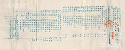 1954年（廣西賓陽盧墟）利群火柴廠股票，面額股款人民幣捌佰玖拾萬圓，油印版，內(nèi)中開列所有出資股東之姓名、投資金額等，形制頗為特殊；廣西老股票之別致佳品，亦屬首度公諸于陽明，源于前輩藏家出品，據(jù)告目前存世僅見2張，八成新，敬請預(yù)覽和珍視