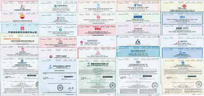 2020年世界500強(qiáng)排名的中國公司股票共30種不同，內(nèi)含：中國石化(第2名)、中國石油(第4名)、中國建筑(第18名)、中國平安保險(xiǎn)(第21名)、中國工商銀行(第24名)、中國建設(shè)銀行(第30名)、中國農(nóng)業(yè)銀行(第35名)、中國銀行(第43名)、中國人壽保險(xiǎn)(第45名)、中國鐵建(第54名)、中國海洋石油(第64名)、中國移動(dòng)(第65名)、中國交通建設(shè)(第78名)、東風(fēng)汽車集