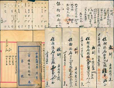 民國二年（1913年）“順直保衛總局”檔案卷宗一份共8件，詳分：①《順直保衛總局收發各項槍支暨訂價售價合列詳表》1份，內中開列步槍、馬槍、子彈等各種價目表；②《支款分類》1冊，內中詳列交付給禮和洋行、捷成洋行等各種購買軍火款項；③《清單》1冊，內中開列實收各批次槍支、彈藥之數量和金額等；④壬子年（1912年）“德商榮華軍械津行”致保衛總局“購買槍支彈藥”清單1份；⑤1913年“