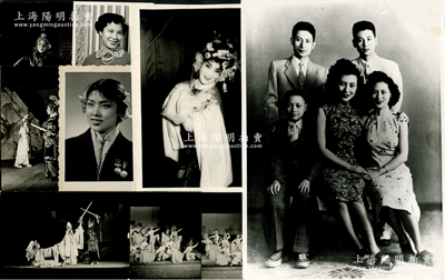 著名越劇女演員徐玉蘭等照片一組22張，尺寸85×60mm至135×187mm不等，其中17張為《白蛇傳》劇照，1張為徐玉蘭像，另有4張為越劇名家金采風像、著名京劇童家班合影等；保存甚佳，敬請預覽