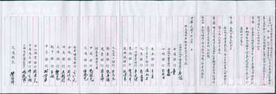 民國(guó)十年（1921年）“交通部車輛借款合同”1份，由浙江地方實(shí)業(yè)銀行與中國(guó)銀行所訂立，事為浙江地方實(shí)業(yè)銀行“承募交通部發(fā)行八厘短期購(gòu)車公債一股計(jì)銀20萬(wàn)元，由浙行自認(rèn)4萬(wàn)元、中國(guó)銀行認(rèn)16萬(wàn)元”等情，此合同僅繕寫二份，由上海浙江地方實(shí)業(yè)銀行經(jīng)理李銘、四明銀行總經(jīng)理孫衡甫、中國(guó)銀行總裁馮耿光、交通銀行總經(jīng)理任鳳苞、金城銀行總經(jīng)理周作民等24家銀行團(tuán)之銀行家和交通總長(zhǎng)葉恭綽聯(lián)合親筆