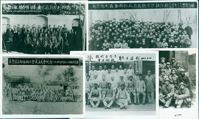 解放區(qū)郵政老照片共13張不同，其重點有：1945年10月“張家口八路軍郵政人員合影”，1946年“冀魯豫區(qū)郵務(wù)職工會成立大會紀念”、“冀中郵政管理分局歡送朱、張、劉等五位同志參軍合影”、“菏澤解放區(qū)交通、中華郵政職工留影”，1948年“冀魯豫郵區(qū)各縣郵政局長聯(lián)席會議留影”、“冀魯豫郵政管理局河南辦事處全體同志留影”，“冀南交通一分局第一次縣局專聯(lián)席會攝影”等，部分背有說明文字，