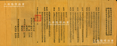 民國十六年（1927年）十一月十四日（大革命時期）浙江《武義縣糕燭職工工會勞資雙方簽訂協約》1份，內列13條加薪、假期等約定，由縣黨部代表、總工會代表、資方代表和勞方代表共同簽署；時值國共合作之際，同年6月當地已成立全省最早中共武義縣委（后又曾組織暴動、組建紅軍），而協約上的總工會代表顧崧生氏乃中共黨員，在黨支部的領導下先后建立11個行業工會，領導店員工會開展了增加工人工資和改
