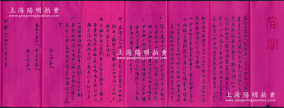 民國(guó)卅五年（1946年）天津“立合辦契約”1份，事為“饒用澤（資方即甲方）、泰孚父子公司（權(quán)利方即乙方）與許克光、鄭棟臣、高靜箐等4人（人力方即丙方）欲共同合夥購(gòu)買美國(guó)海陸軍在太平洋沖繩島等處所存各種物資”，由“甲方出資本美金20至100萬(wàn)元，乙方負(fù)責(zé)聯(lián)絡(luò)美國(guó)海陸軍并訂立購(gòu)買手續(xù)、且在大通銀行等辦理信用證及押匯等，丙方出人力，議定純益金分作10成，甲乙兩方得八成、丙方得二成”等