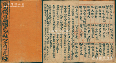 大清光緒二十一年（1895年）《端平山琉璃燈會簿執照》1冊，內中共計54股，每股銀貳元，且列明公議條款等情，少見，保存較佳，敬請預覽