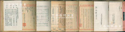 1946至1948年“中國(guó)物產(chǎn)股份有限公司”之檔案卷宗一厚冊(cè)，原屬董事王志莘（著名銀行家）所執(zhí)有，內(nèi)含：歷屆董監(jiān)聯(lián)席會(huì)議議程和會(huì)議紀(jì)錄、報(bào)告書、資產(chǎn)負(fù)債表、公司章程、業(yè)務(wù)報(bào)告、股東名冊(cè)、董事會(huì)名錄、業(yè)務(wù)概況、組織規(guī)程等等，數(shù)量繁多，難以細(xì)述；該公司乃1939年由華南米業(yè)公司所改組，屬國(guó)民政府官僚企業(yè)，創(chuàng)立資本1000萬(wàn)元，分作10萬(wàn)股，歷經(jīng)抗戰(zhàn)后遷回上海，董事長(zhǎng)卞白眉，且董事均